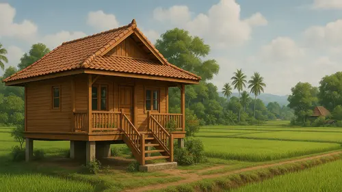 Oase Kedamaian Rumah tepi Sawah