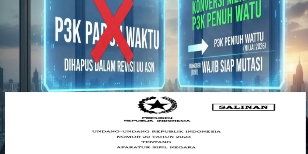 PPPK Paruh Waktu Dihapus Revisi UU ASN, Mutasi Nasional Wajib 2026: Tidak Lolos Tiga Saringan, Kontrak Bisa Diputus